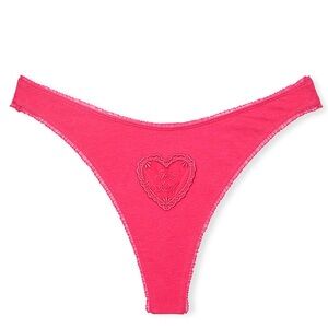 PINK Victoria's Secret Heart Embroidered Panties - Pink hot stuff ❤️‍🔥